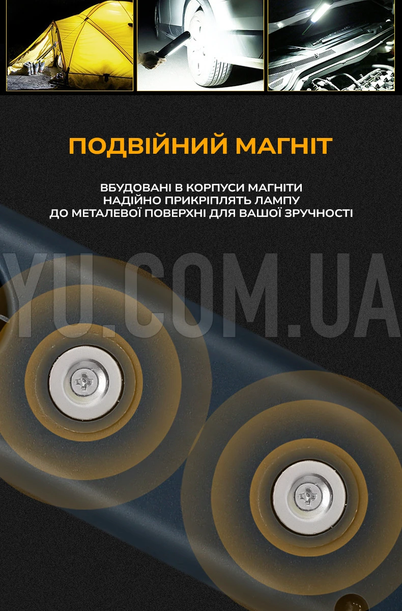 Ліхтарик світлодіодний BL PC 048COB на магнітах із USB зарядкою Ліхтарик світлодіодний BL PC 048COB на магнітах із USB зарядкою